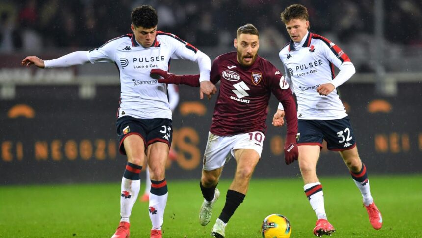 Torino-Genoa 1-1: autogol di Thorsby, gol di Pinamonti