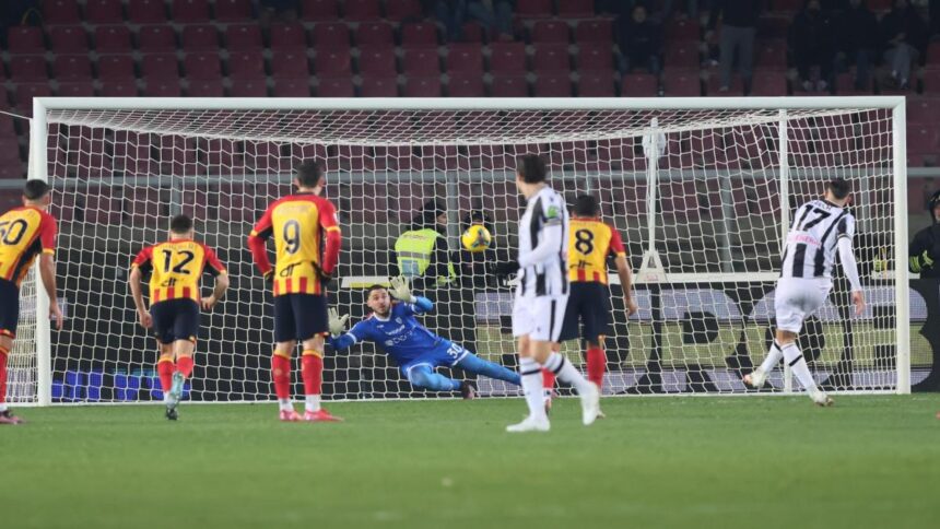 Lecce-Udinese 0-1: gol di Lucca su rigore