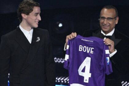 Bove show a Sanremo, le confessioni del centrocampista emozionano l'Ariston e la fidanzata Martina