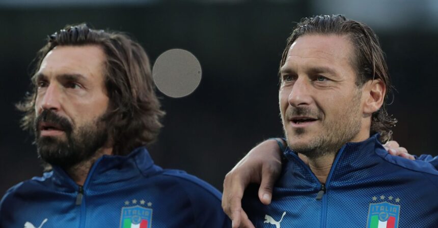 Pirlo incorona Totti sui social. L’ex capitano “sconfitto” solo da Ronaldo e Messi