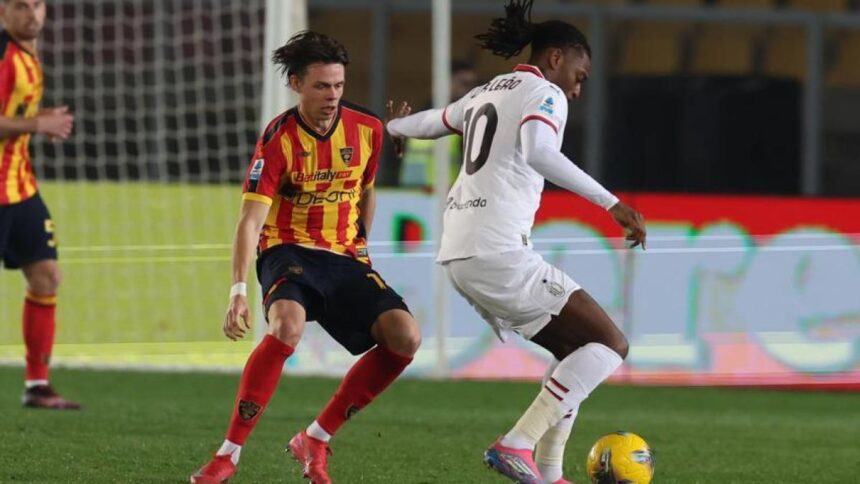 Leao cambia il Milan: assist a Lecce. Non può andare in panchina