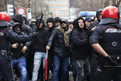 Athletic-Roma, scontri al San Mames: interviene la polizia basca