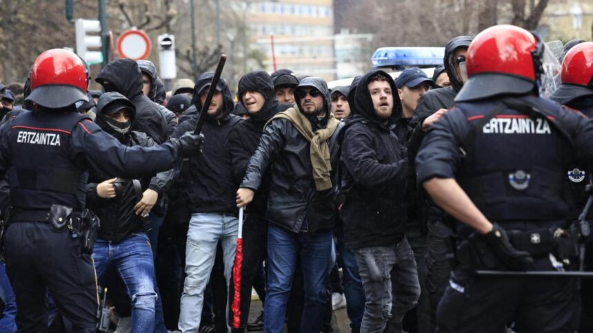 Athletic-Roma, scontri al San Mames: interviene la polizia basca