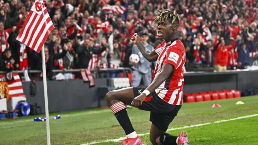 Athletic Bilbao-Roma 3-1: gol di Nico Williams (2), Berchiche, Paredes