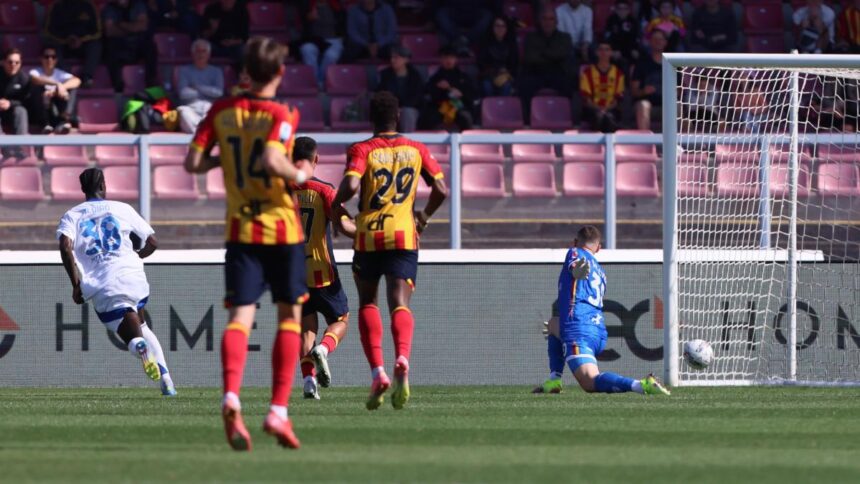 Lecce-Como 0-3: gol di Diao (doppietta), Goldaniga