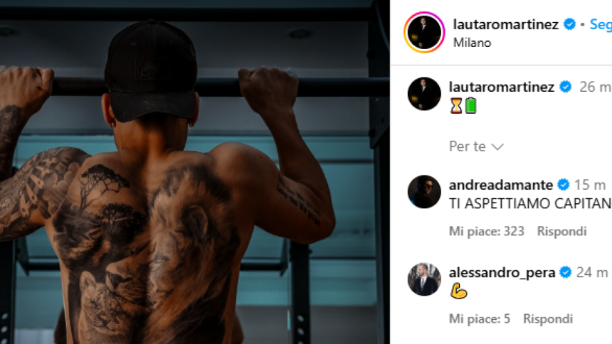 Inter, recupero Lautaro: vede il Barcellona e posta su Instagram