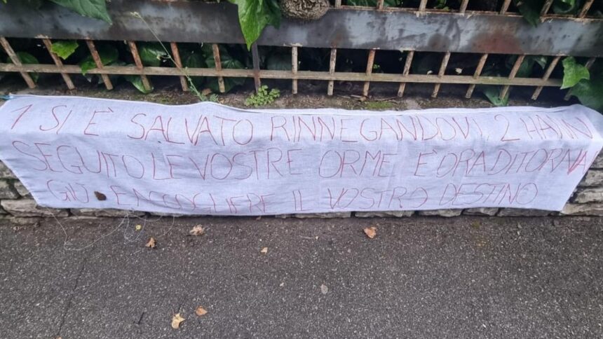 Morto Claris, ultrà Atalanta, striscione di minacce sul luogo del delitto