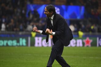 Inzaghi come Mourinho: l'esultanza contro il Barcellona sotto l'acqua