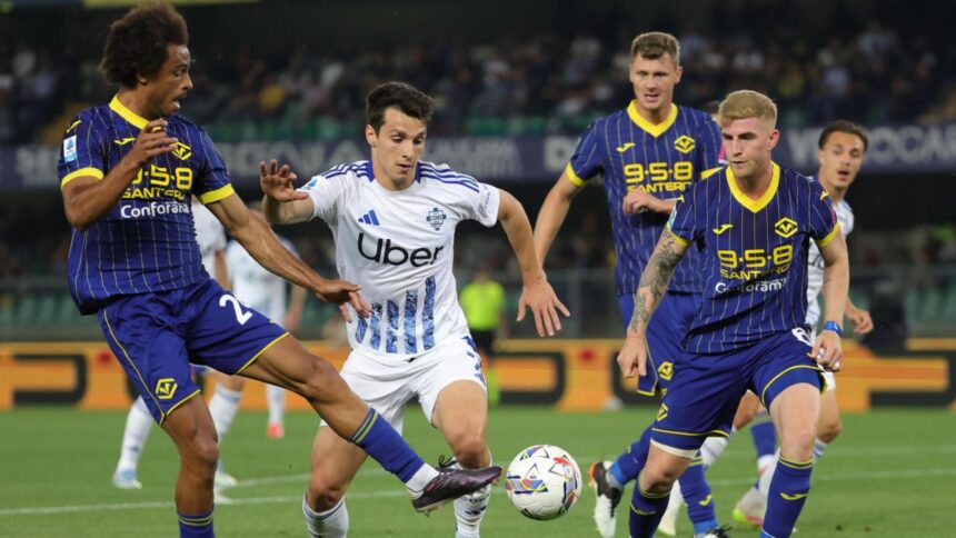 Verona-Como 0-1, gol di Coqueret, Lazovic