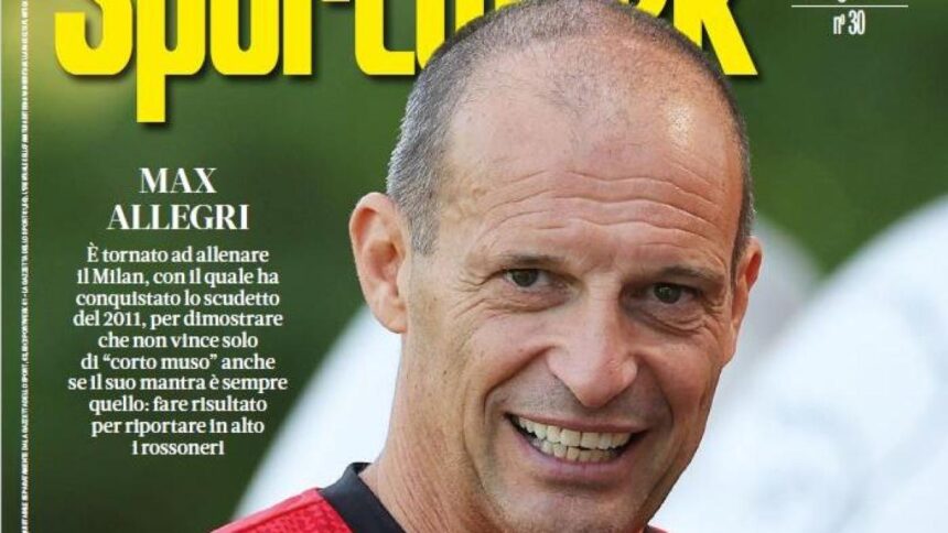Allegri, il secondo atto al Milan sul nuovo numero di Sportweek