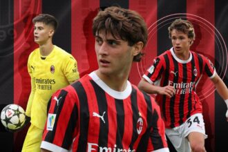 I giovani del Milan in tournée: Torriani, Comotto, Magni, Dutu, Liberali, Bartesaghi