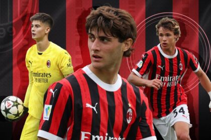 I giovani del Milan in tournée: Torriani, Comotto, Magni, Dutu, Liberali, Bartesaghi