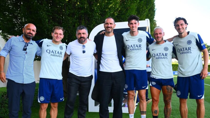 Nazionale, Gattuso e Buffon hanno fatto visita all'Inter ad Appiano Gentile
