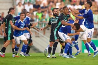 schiaffi, pugni, rissa, due espulsi e due rigori