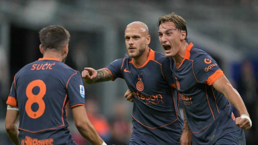 Inter-Sassuolo 2-1: gol di Carlos Augusto, Dimarco e Cheddira