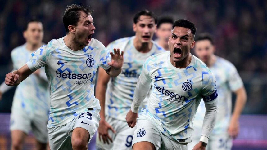Serie A: l'Inter vince 2-1 a Marassi e vola in testa alla classifica - Calcio
