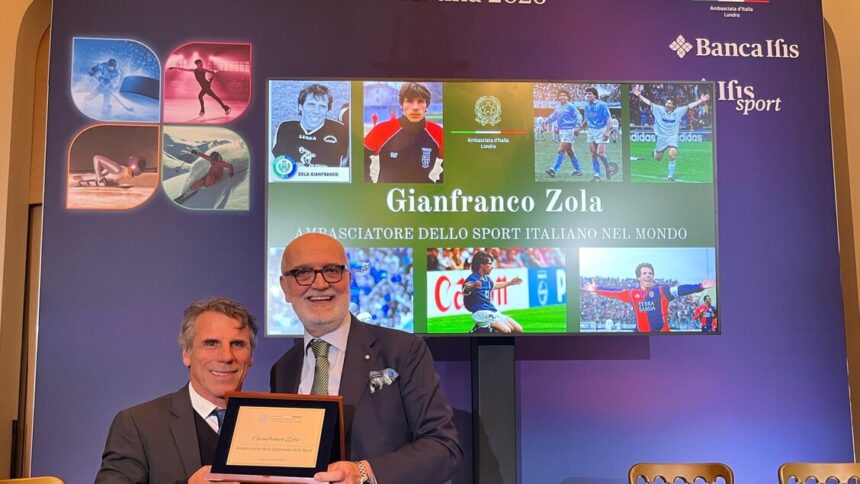 Gianfranco Zola 'ambasciatore sport italiano nel mondo' - Calcio
