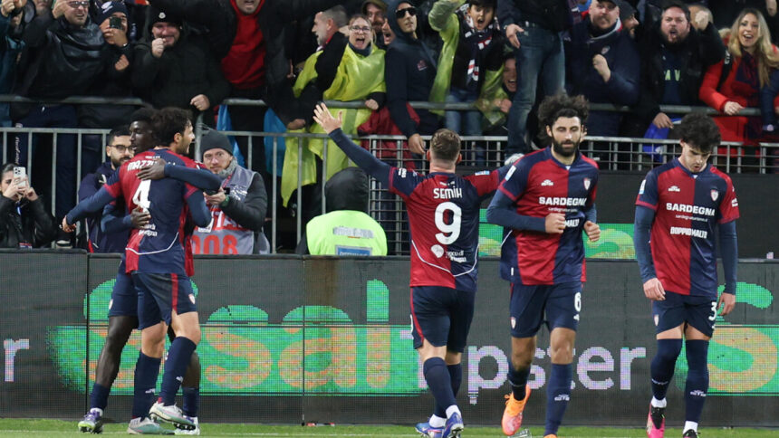Il Cagliari cala il poker, il Verona resta in 10 e sprofonda - Calcio