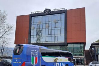 Bosnia-Italia: il pullman degli azzurri arrivato a Zenica - LIVEBLOG - Calcio