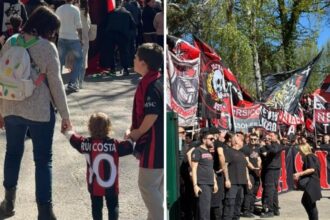 Milan, tifosi a Milanello prima della partita contro il Napoli