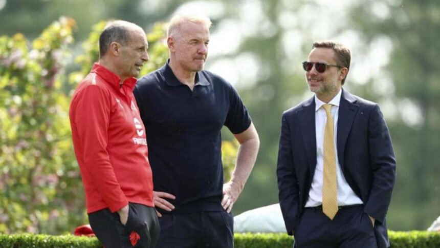 Milan, incontro in sede Furlani, Tare, Allegri: mercato e non solo