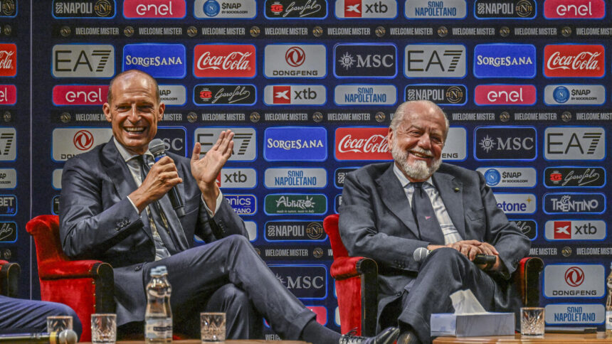 Napoli, De Laurentiis ad Allegri 'divertiti e fai divertire, fai volare il pallone' - Calcio